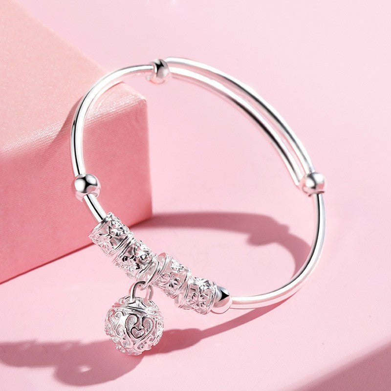 💖Urocza i elegancka bransoletka ze srebra próby 925 z personalizowanym dzwoneczkiem i regulowaną długością.