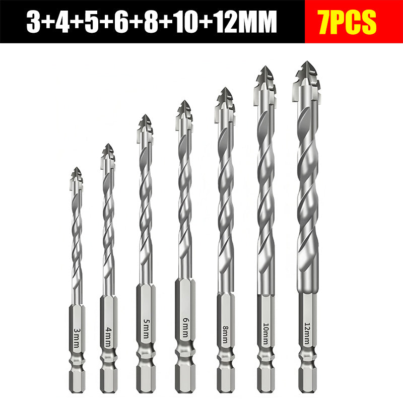 🥇【3+4+5+6+8+10+12+14+16 mm】7. generacija ekscentričnega svedra iz super trdega volframovega jekla z nazobčanim robom