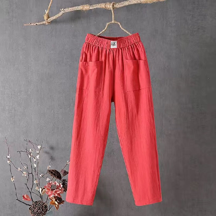 🌿🌈Ограничена по време оферта【M-4XL】Летни нови дамски панталони с широки крачоли за 2026 г., дишащи и удобни ежедневни панталони