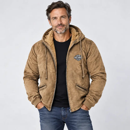 【M-5XL】Chaqueta con capucha para hombre nueva 2026: gruesa y afelpada, resistente al frío y cálida