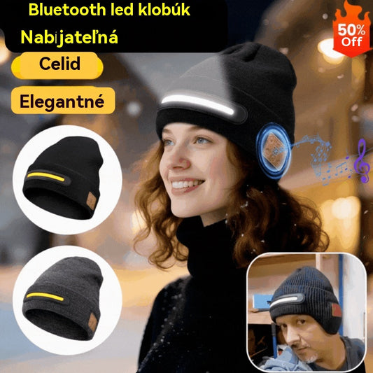 🔥50% zľava🔥🧢Nabíjateľná LED čiapka s Bluetooth，Zostaňte v teple💡