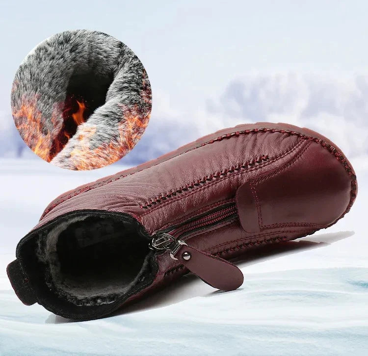 🔥🔥【Časově omezená nabídka】🔥【35-42】Italské ručně vyráběné dámské kotníkové boty z pravé kůže, neklouzavé