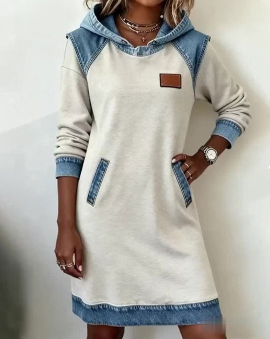 🔥【Zľava 50%】【S-3XL】🌷🌞Nové zimné módne džínsové šaty s kapucňou