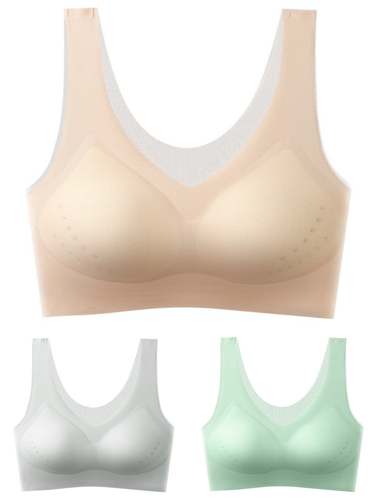 🏆【Promocija - 50% popusta-Set od 3 dijela】【40-120 kg】2025, bešavni grudnjak od ledene svile s efektom liftinga. Skupljanje kako bi se spriječilo progibanje