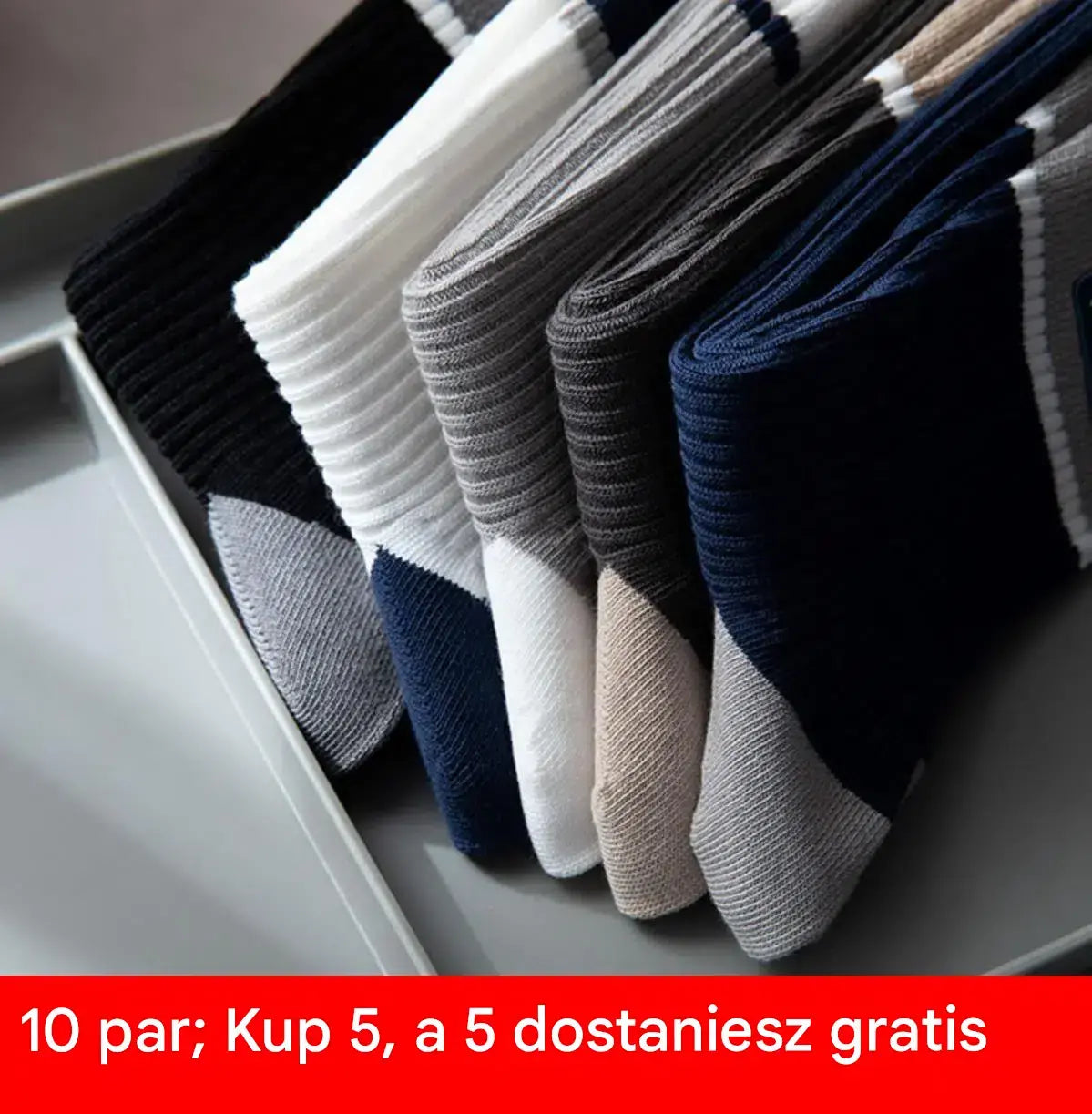 🔥🧦✨🎉【Opakowanie 10 par】Nowe miękkie i wygodne skarpetki męskie z czystej bawełny, pochłaniające pot i odporne na zapachy