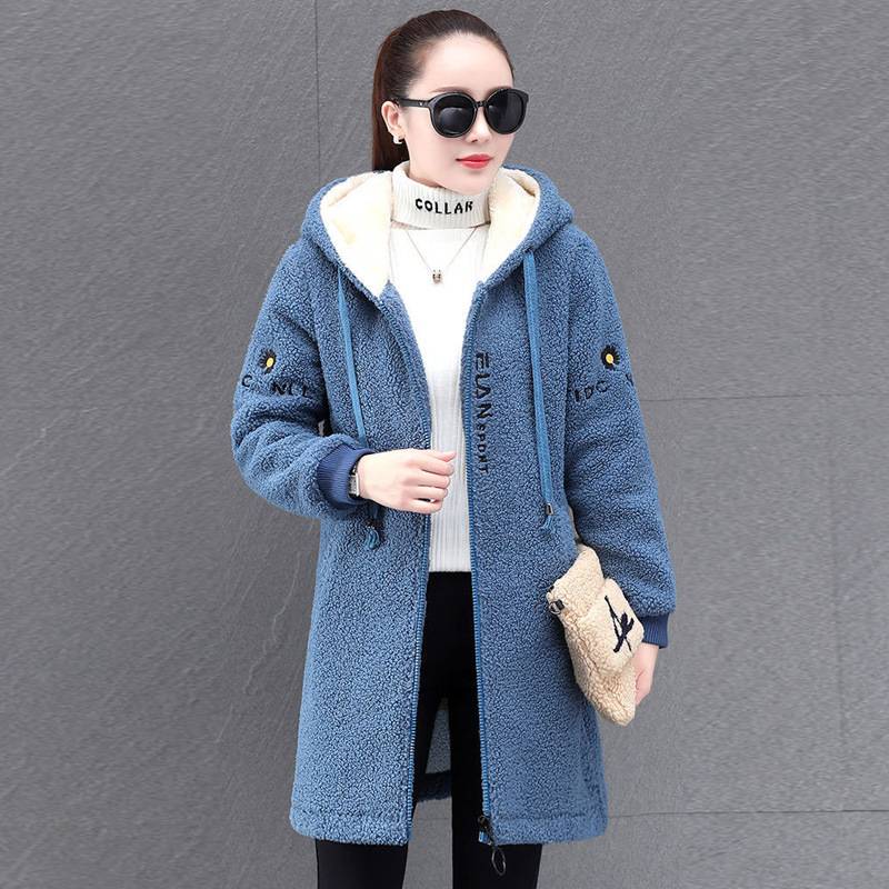🥰【M-4XL】Nová módna zimná dámska bunda strednej dĺžky z hrubej a teplej koralovej látky