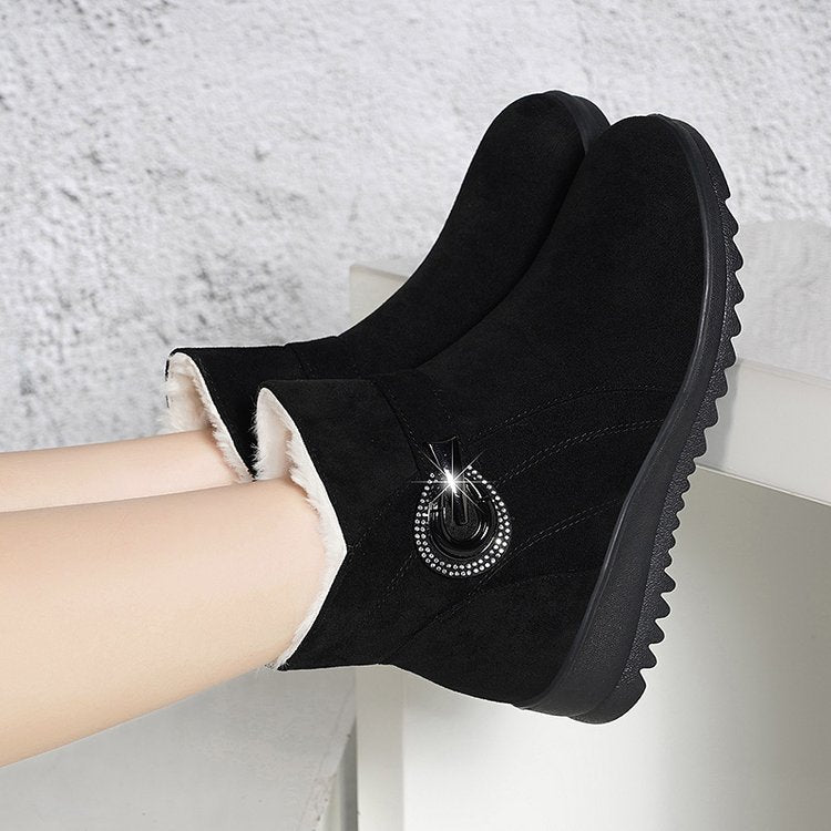 👢【30% отстъпка】【35-40】2025 Нови дебели кадифени къси ботуши, топли неплъзгащи се снежни ботуши