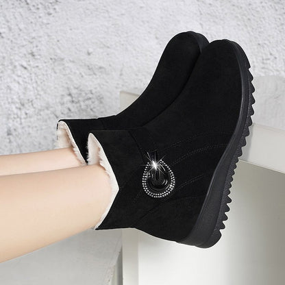 👢【30% отстъпка】【35-40】2025 Нови дебели кадифени къси ботуши, топли неплъзгащи се снежни ботуши