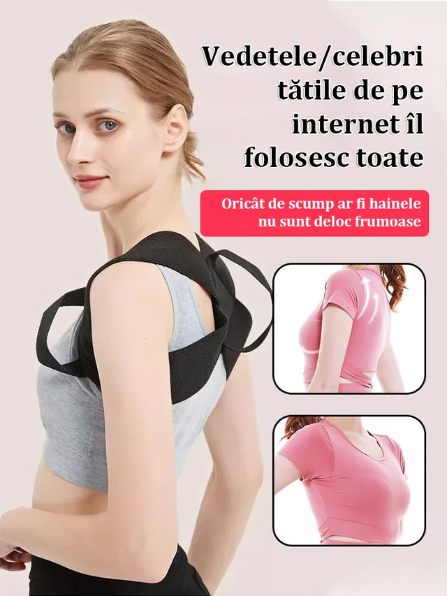 【Secretul siluetei vedetelor】Curea nouă pentru corectarea cocoșului--Transformă-ți postura și redescoperă încrederea în tine!