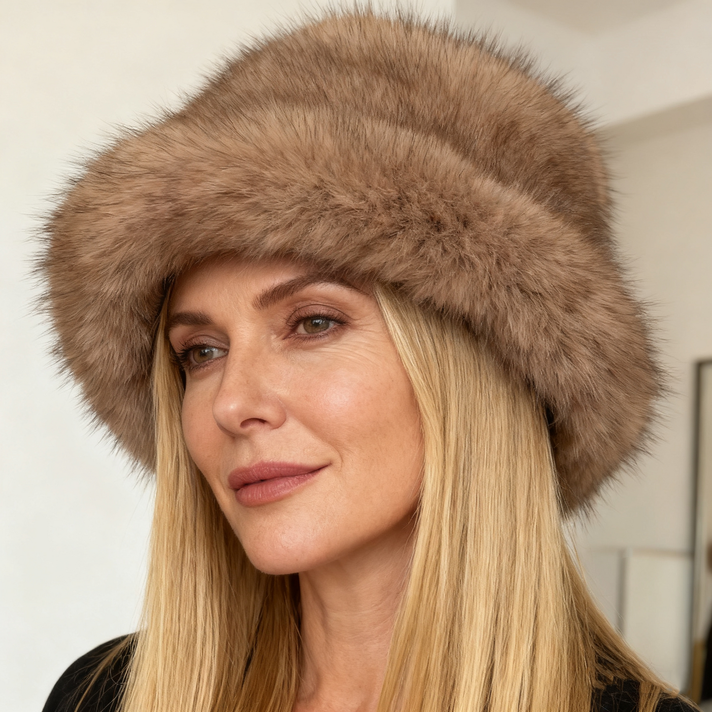 【Vásároljon 1-et, kapjon 1-et ingyen】 Női őszi-téli meleg sapka nagy karimájú és rókaprémes szegéllyel.