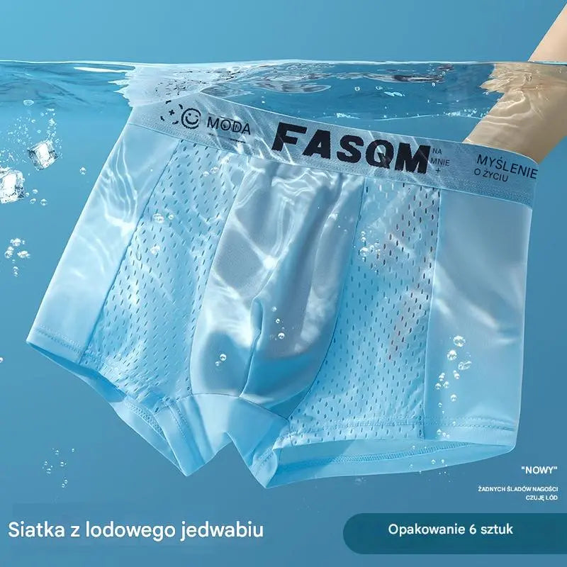 【Kupite 3, dobite 3 gratis】🔵Moške zračne boksarice iz ledeno svilene mreže