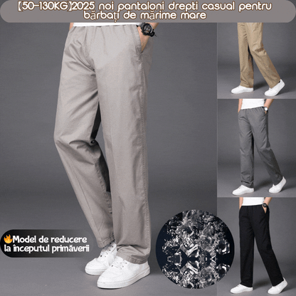 🔥👖【50% отстъпка】【50-130 кг】2026 Нови мъжки ежедневни прави панталони, голям размер