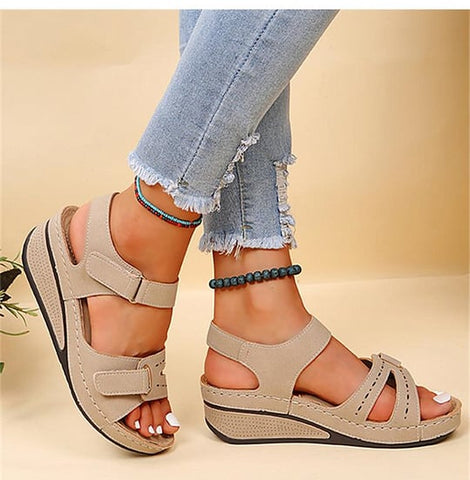 🔥【50% sleva】🔥【35-43】Letní ležérní sandály na klínku se silnou podrážkou