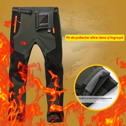 【💥Wysoka jakość】【S-5XL】Męskie miękkie, wodoodporne, wiatroszczelne, oddychające spodnie turystyczne, ciepłe, grube, sportowe spodnie polarowe do uprawiania sportów na świeżym powietrzu