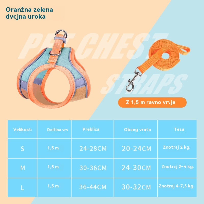 😺🐶【Kúpte 1, získajte 1 zadarmo】Povodec za pse, komplet za sprehajanje psov, plišasti oprsnik za hišne ljubljenčke, mačji oprsnik s povodcem, ki se sveti v temi🐾