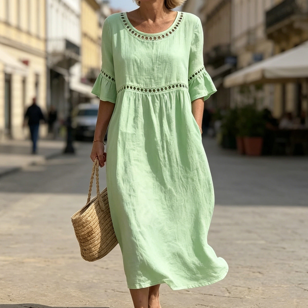 ✨🎉【S-3XL】Нова лятна дамска рокля от памук и лен, дишаща и мека, удобна за носене