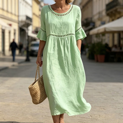 ✨🎉【S-3XL】Нова лятна дамска рокля от памук и лен, дишаща и мека, удобна за носене