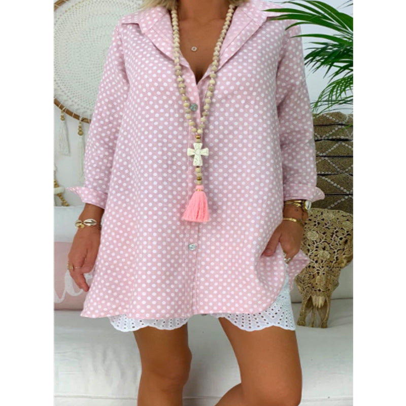 🎁【50% kedvezmény】💥【S-5XL】Női őszi ing Tiszta pamutból készült, lezser ing új hajtókával