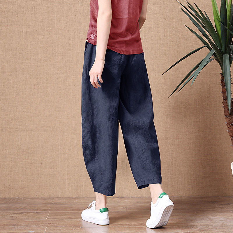 💥🔥【S-5XL】✨💕Модерни дамски ежедневни къси панталони с висока талия от чист памук