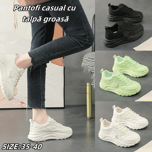💗【50% reducere】【35-40】Pantofi dad noi cu talpă groasă pentru femei, pantofi casual（Înălțimea tălpii groase crește cu 5 cm）