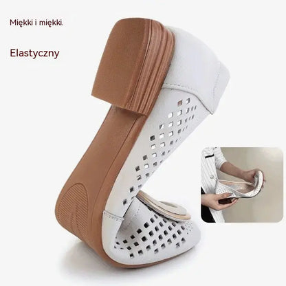 💝Oferta ograniczona czasowo, ciesz się 50% rabatem!🔥 2026 Damska miękka skórzana podeszwa, stylowy i oddychający, wydrążony design