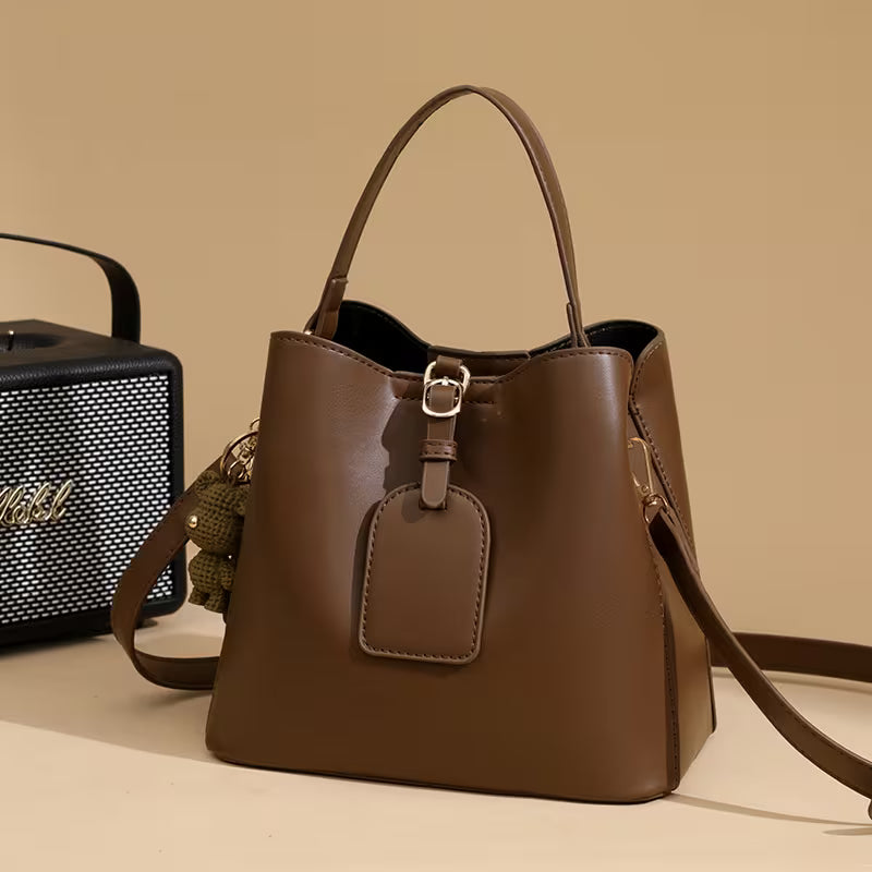 Ženska bež in rjava torba z več predelki, primerna za vsakodnevno uporabo, priložnostne priložnosti in poslovne priložnosti - Tote Bag，Priložen ljubki obesek za ključe