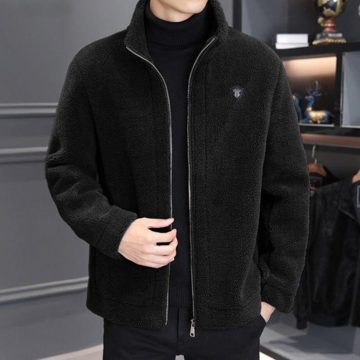 🔥【50% sleva】🔥【M-4XL】🐏Nová pánská zimní bunda z jehněčí kůže, silný teplý kabát pro volný čas