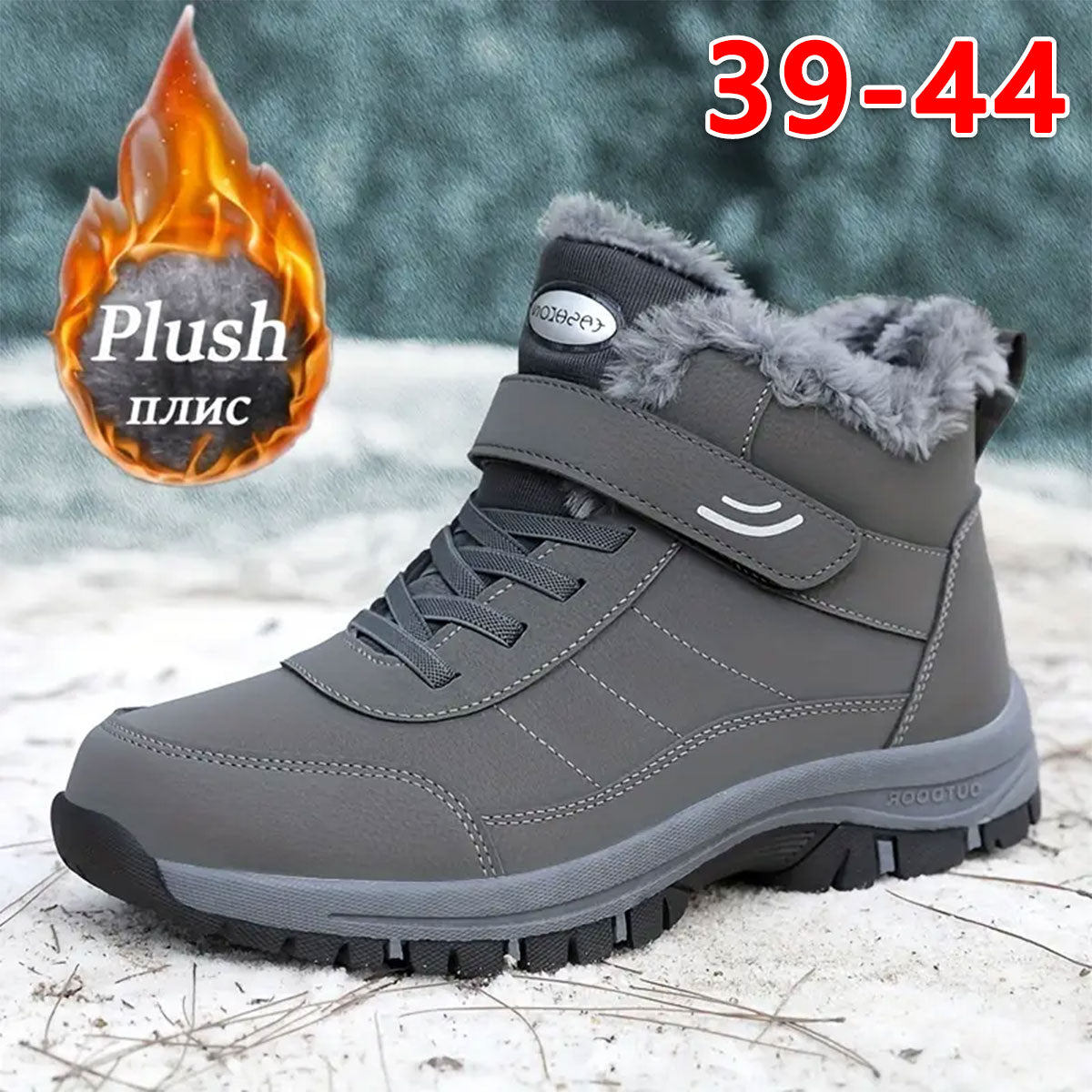 【39-44】【Akcija】Jesenski in zimski žametni čevlji z okroglim vrhom in bombažem za moške