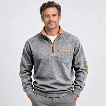 ✨🧥【1 unidad, S–3XL】Sudadera con aislamiento térmico y media cremallera para hombre, con detalles en contraste; estilo retro, ajuste cómodo y material cálido.