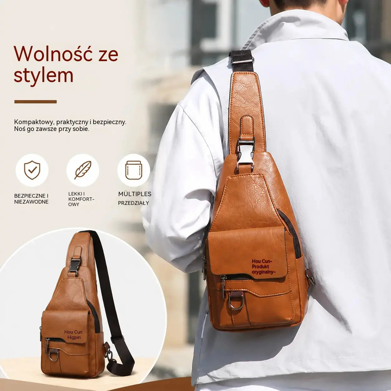 🎒 Wodoodporna torba na ramię w stylu retro, wykonana z prawdziwej skóry: niezbędny element wyposażenia na codzienne dojazdy do pracy.