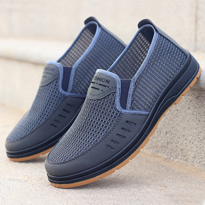 🔥【Размери 39-44】Мъжки обувки с големи размери за лятото, дишащи и ежедневни, с ажурен дизайн за лесно обуване и комфорт, и без връзки.
