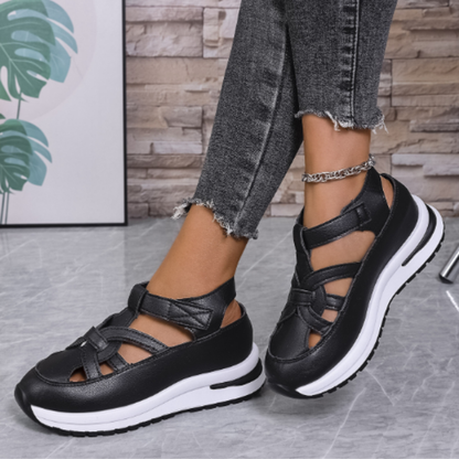✨50% de descuento✨【36-43】Sandalias de mujer de tallas grandes 2026, nuevas sandalias romanas de cuña a la moda con cierre de velcro. ✅Pago contra entrega