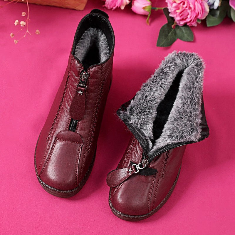 🔥🔥【Časově omezená nabídka】🔥【35-42】Italské ručně vyráběné dámské kotníkové boty z pravé kůže, neklouzavé