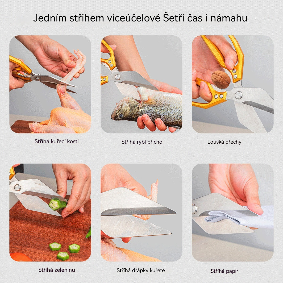 🔥Časovo obmedzená ponuka🔥 Multifunkčné, odolné a ostré kuchynské nožnice