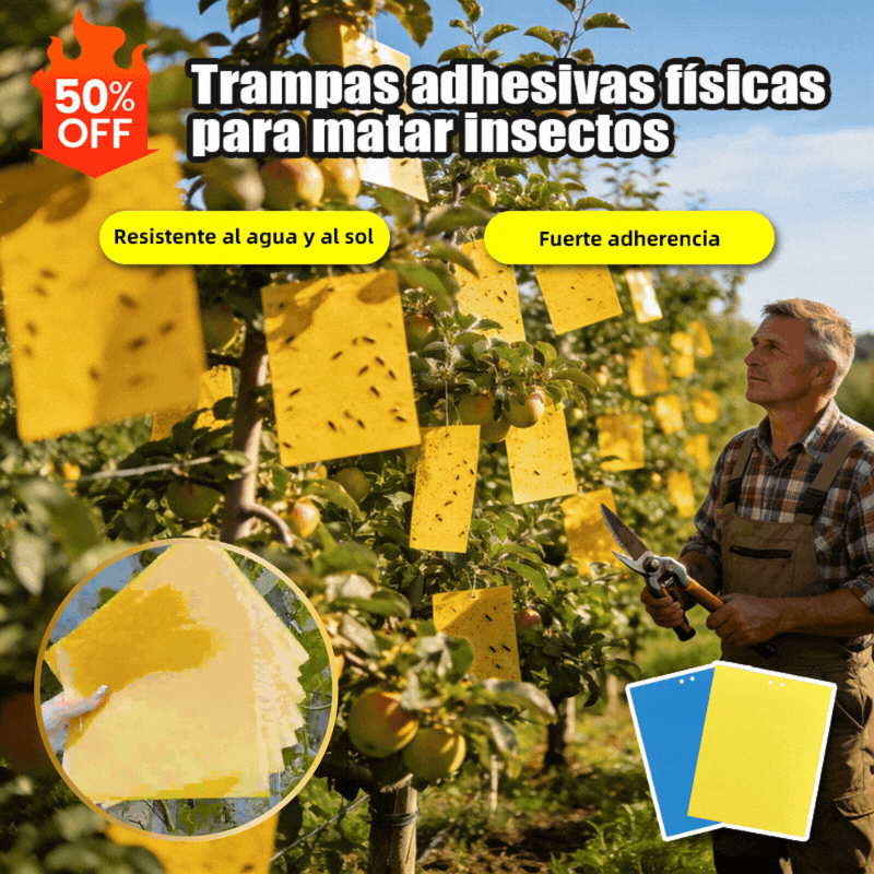 🐞【Paquete de 30 piezas 】Tablero adhesivo de insectos de doble cara amarillo✅️Pago contra entrega