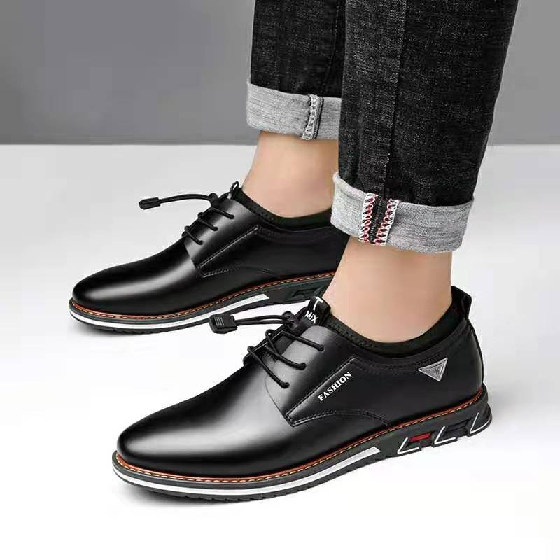 Oferta ograniczona czasowo🔥【rozmiary 38-48】Męskie biznesowe casualowe skórzane buty z okrągłym noskiem
