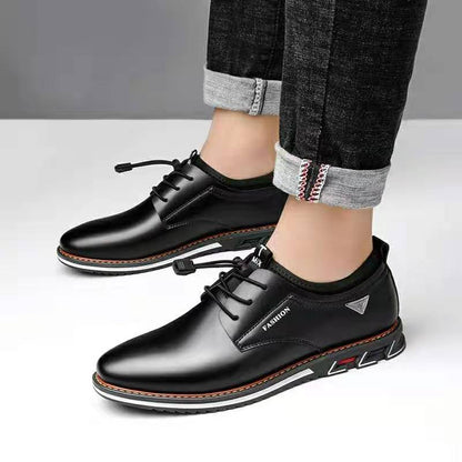 Oferta ograniczona czasowo🔥【rozmiary 38-48】Męskie biznesowe casualowe skórzane buty z okrągłym noskiem