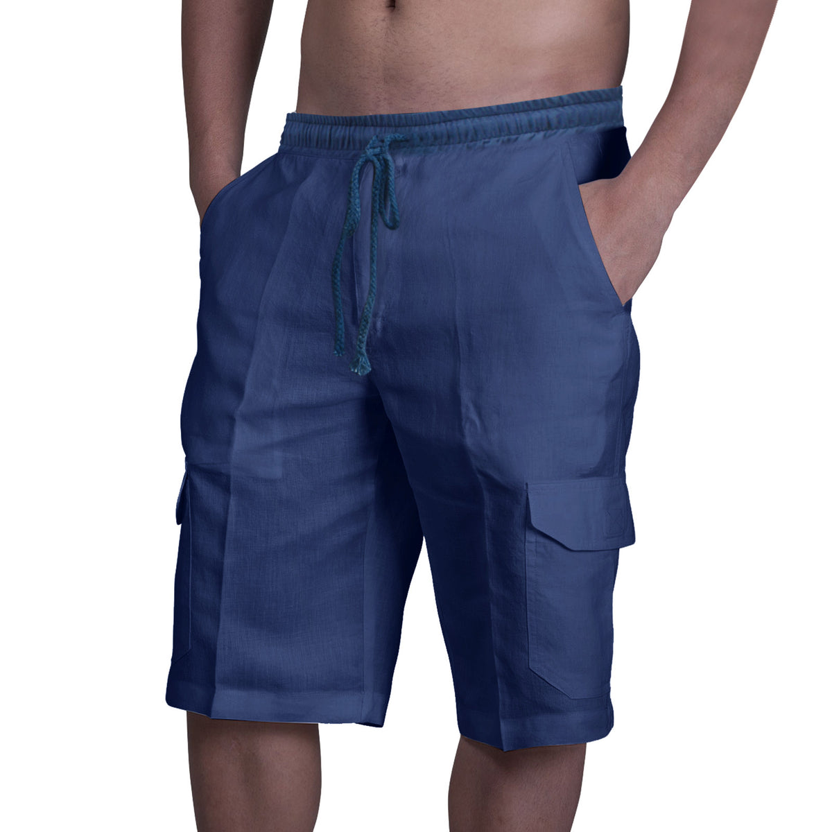 🎁50% de descuento🔥 Pantalones cargo de lino para hombre con cordón ajustable y múltiples bolsillos ✅️Pago contra entrega