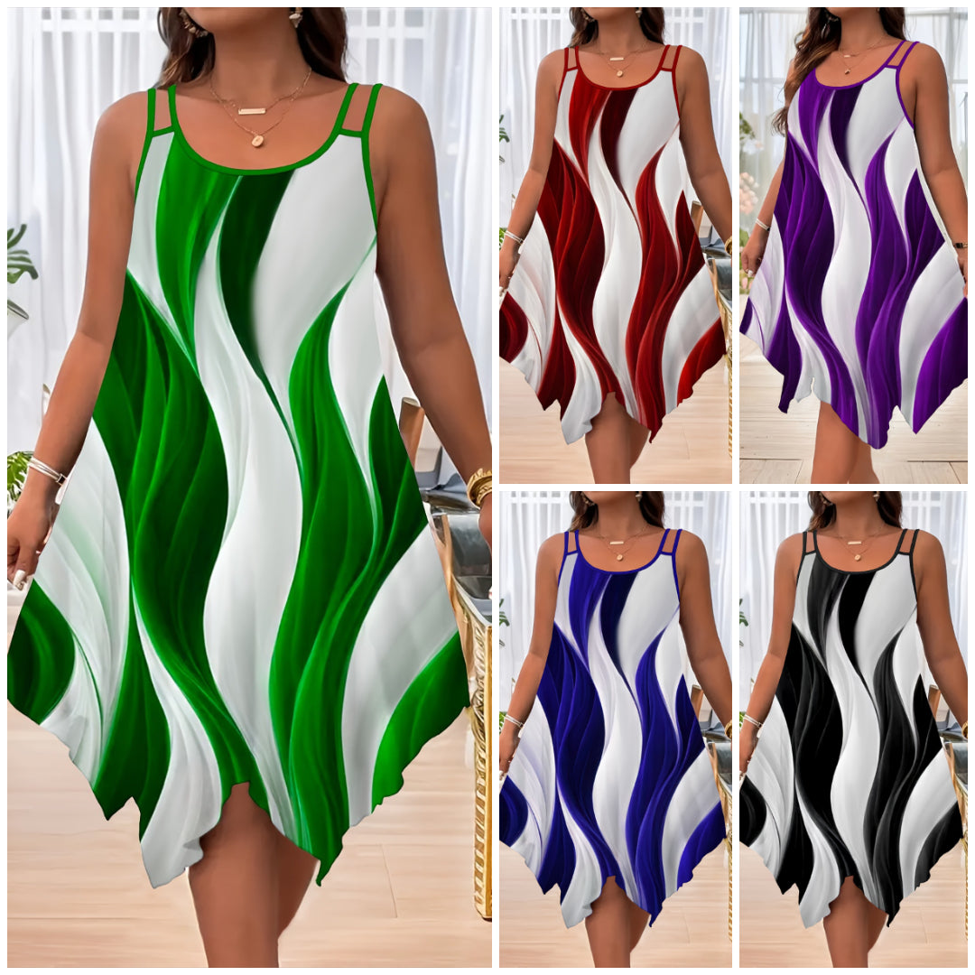 🔥🔥【50% sleva】[XL~8XL]✨Letní šaty s asymetrickým lemem, velká velikost