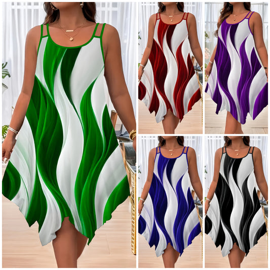 🔥🔥【50% sleva】[XL~8XL]✨Letní šaty s asymetrickým lemem, velká velikost
