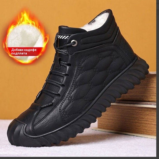 【39-44】2025 г. Нови мъжки ботуши за сняг с кожена подплата