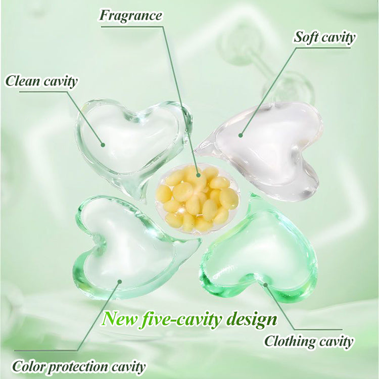 [✨100 buc✨]Bilă de rufe Camellia cu perle de rufe 5 în 1, parfum de lungă durată, detergent de rufe concentrat, decontaminare puternică