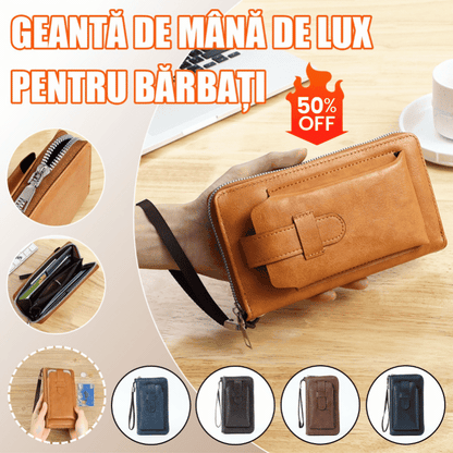 💼【Reducere de 50%】 Portofel multifuncțional pentru bărbați, realizat manual din piele naturală, în stil nou