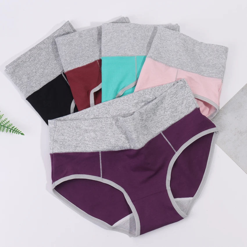 [5 броя] Антибактериално бельо, изработено от чист памук с висока талия и отвеждане на влагата