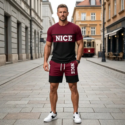 🔥👌 [Płatność przy odbiorze ✅] [S-6XL] Męski letni dwuczęściowy komplet sportowy – idealny na co dzień, do uprawiania sportu lub na wakacje.