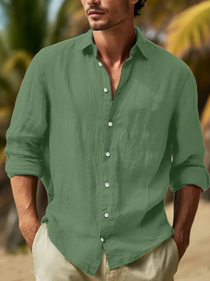 🎏👔【50% отстъпка🔥】【S-3XL】Нова лятна мъжка тениска с дълъг ръкав, голям размер, налични 9 цвята