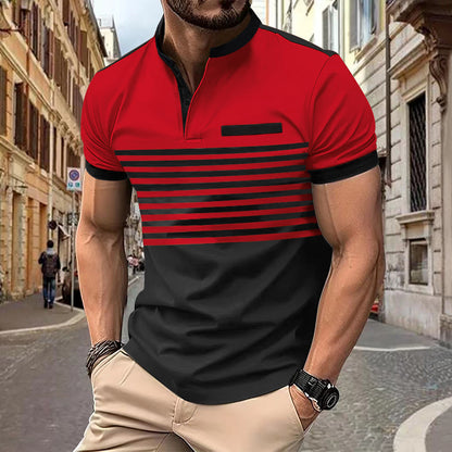 🔥Специална оферта за ограничено време👕🔥【S-3XL】Нова модна поло риза с райета и яка 2026