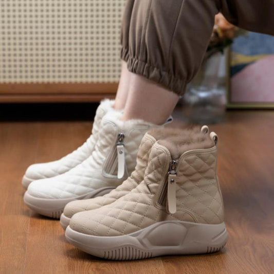 【35-40】Nové kožešinové sněhule s tlustou podrážkou z roku 2025, ležérní protiskluzové tlusté teplé boty