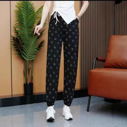 🔥【45-95kg】Pantaloni largi din mătase de gheață cu talie înaltă de primăvară și vară 2025