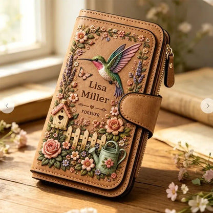💰💰Personalizowany portfel z tłoczonym motywem ogrodowym